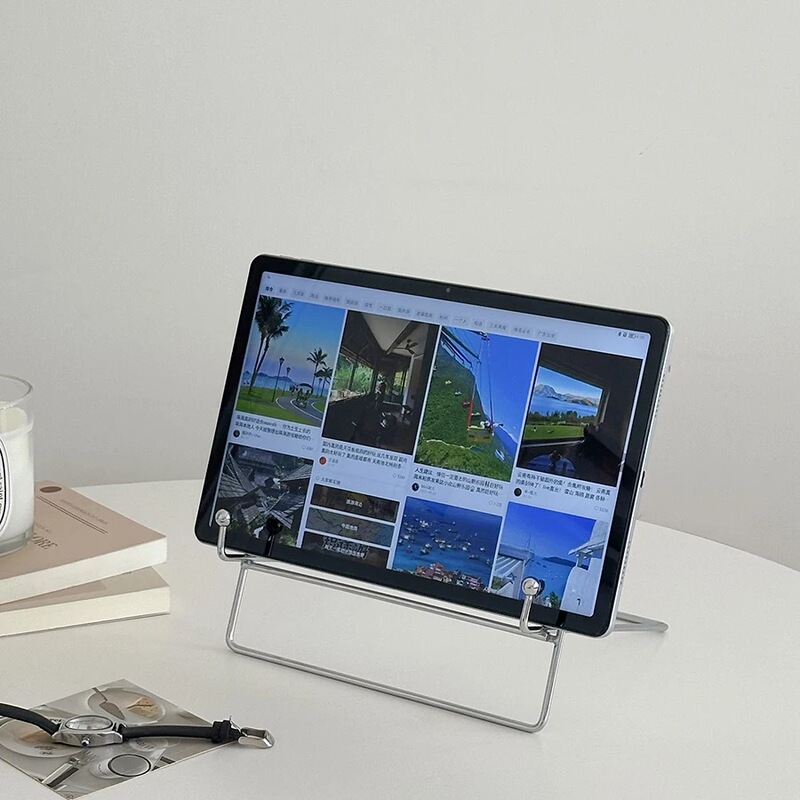 Ins-Style Metal Tablet Stand for Ipad, Desktop and Bed Support Stand, Iron Art Study Stand, Portable Reading Stand