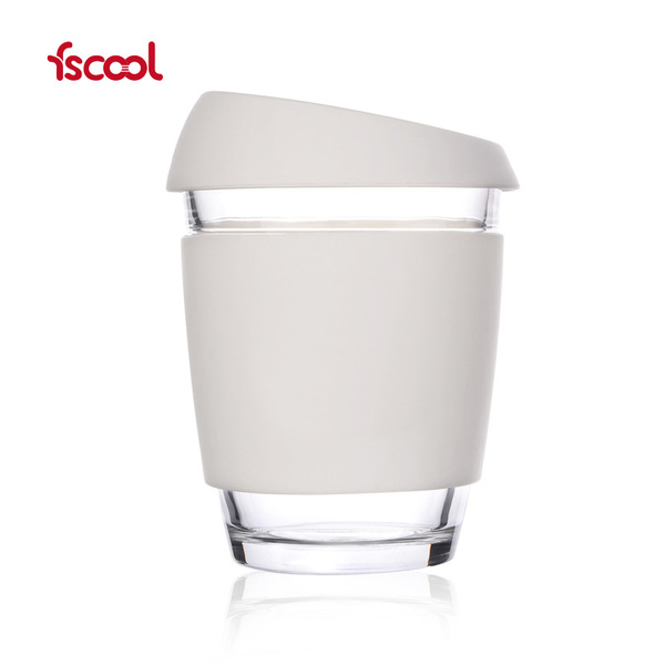 Creative ins solid color silicone glass coffee cup