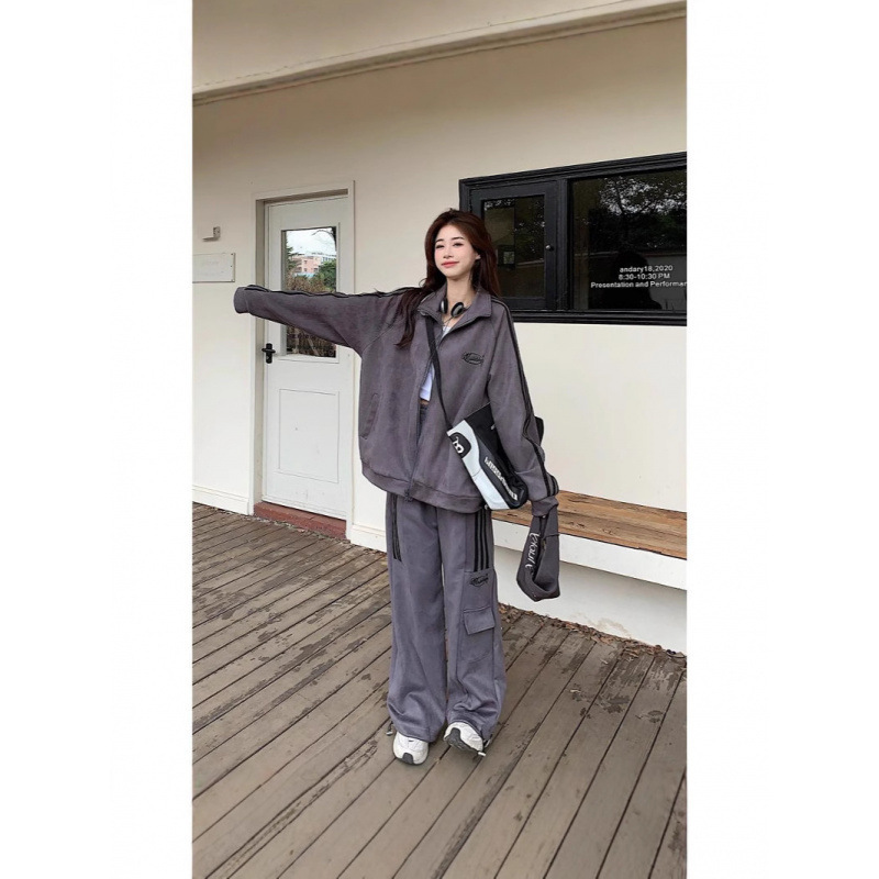 运动套装女春秋学生韩版宽松显瘦时尚网红卫衣休闲两件套跑步服潮|undefined