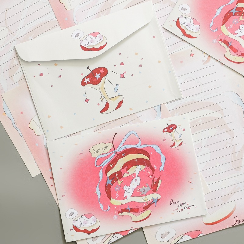 Explosiones bonitas sobres dobles dibujos animados bonitos altos valores faciales ins estudiantes creativos regalos felicitación papel de carta