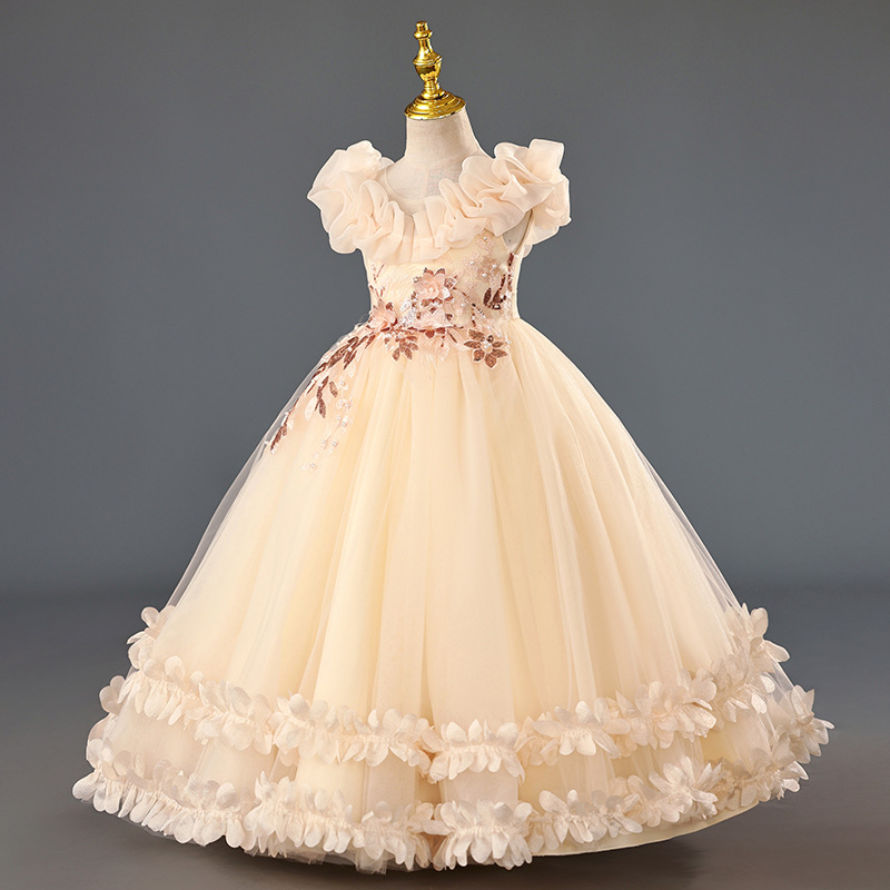 Niñas lujosas vestidos de fiesta sin mangas vestidos de novia para niños grandes vestidos de princesa para niñas nuevas faldas europeas y americanas al por mayor transfronterizas
