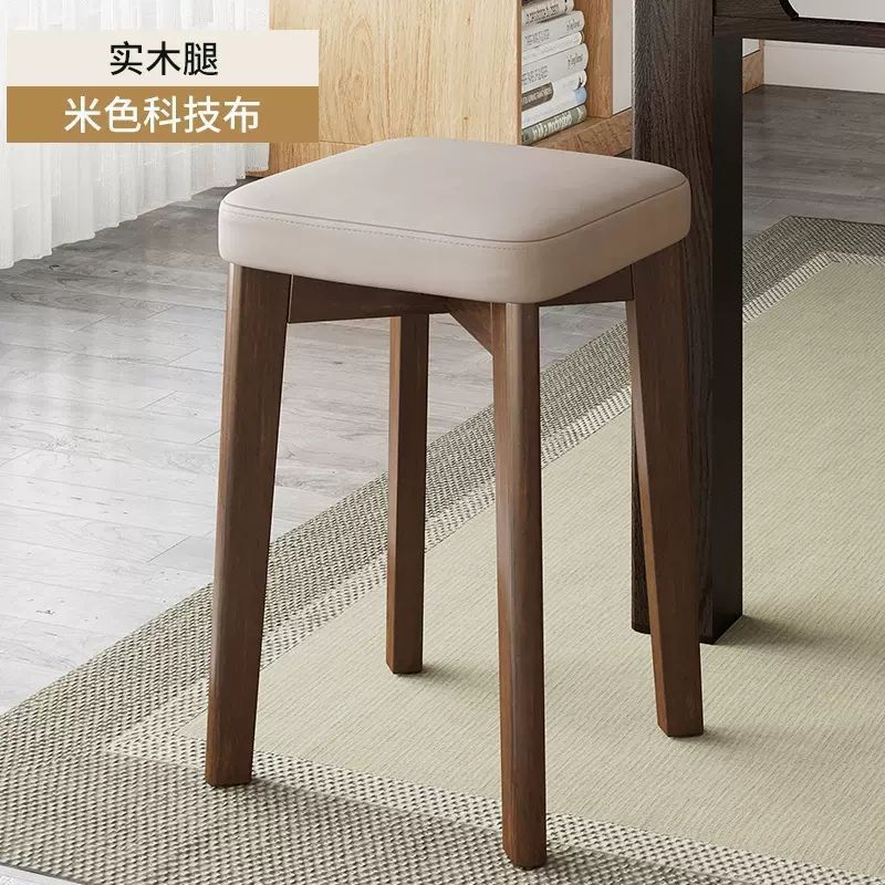 实木凳子新款家用餐桌凳可叠放软包小户型卧室化妆凳加厚商用餐椅|undefined