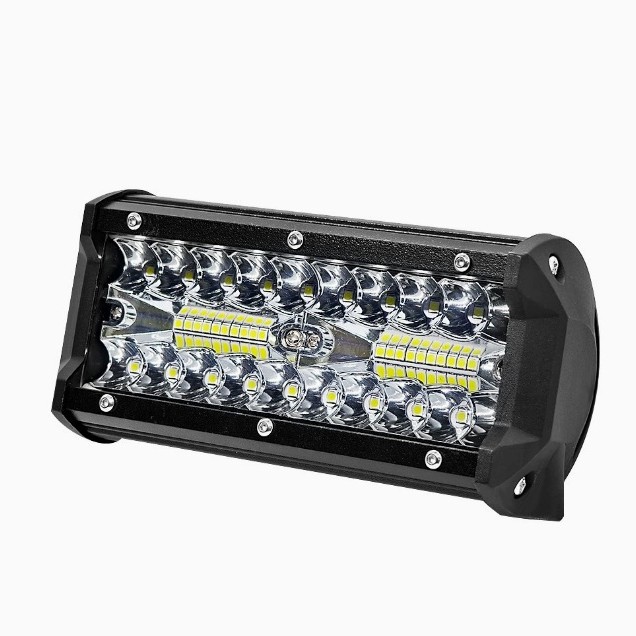 120W 7 pulgadas LED luces de trabajo tres ojos vehículo todoterreno auxiliar luz LED foco de motocicleta