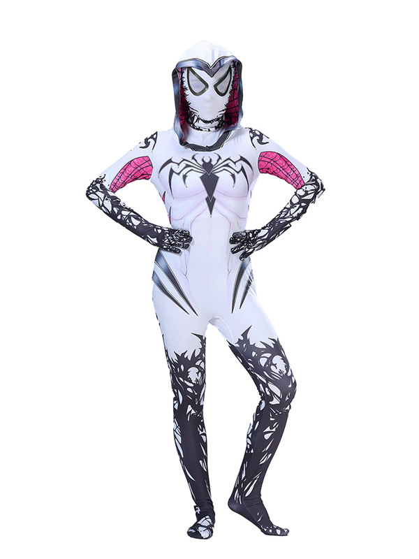 グウェンスパイダータイツマンコス衣装パラレルユニバース服コスプレジャンプスーツ子供大人の衣装|undefined