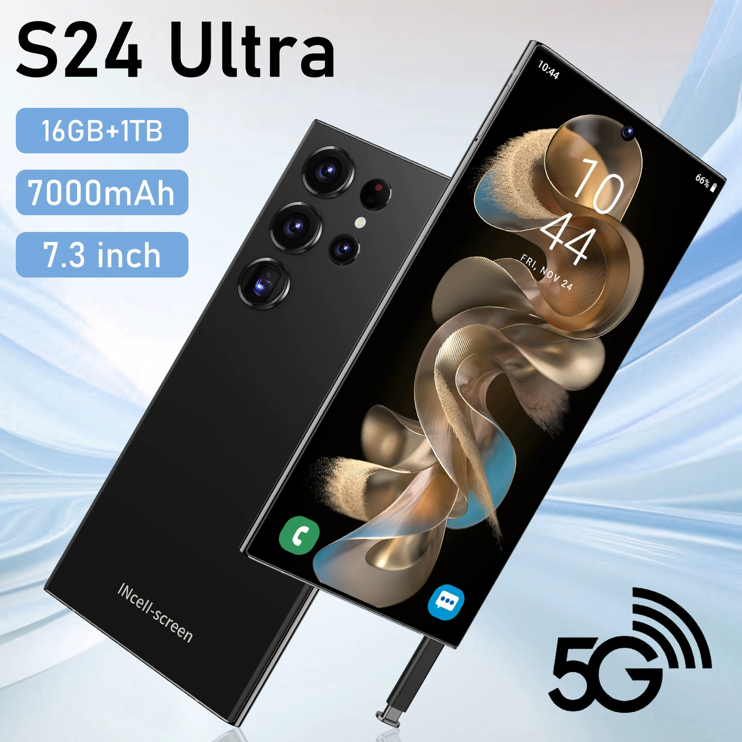 Smartphone S24 Ultra with Built-in Pen, 16+1T Storage, Large Screen Display