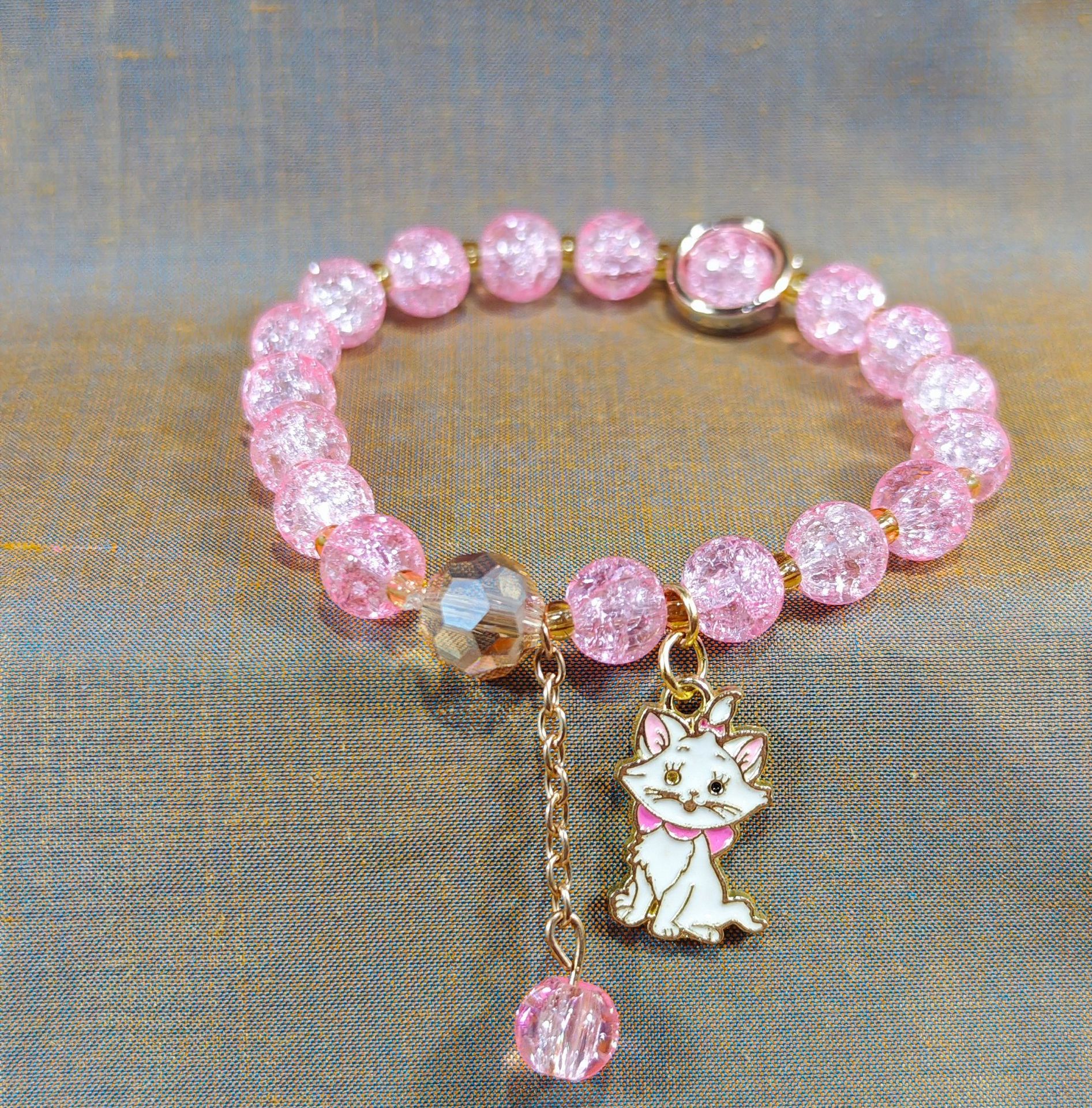 Las celebridades de Internet retro transfronterizas suelen ser todo-fósforo pulsera elástica de estilo ins simple pulsera de moda de lujo ligero, joyería de temperamento