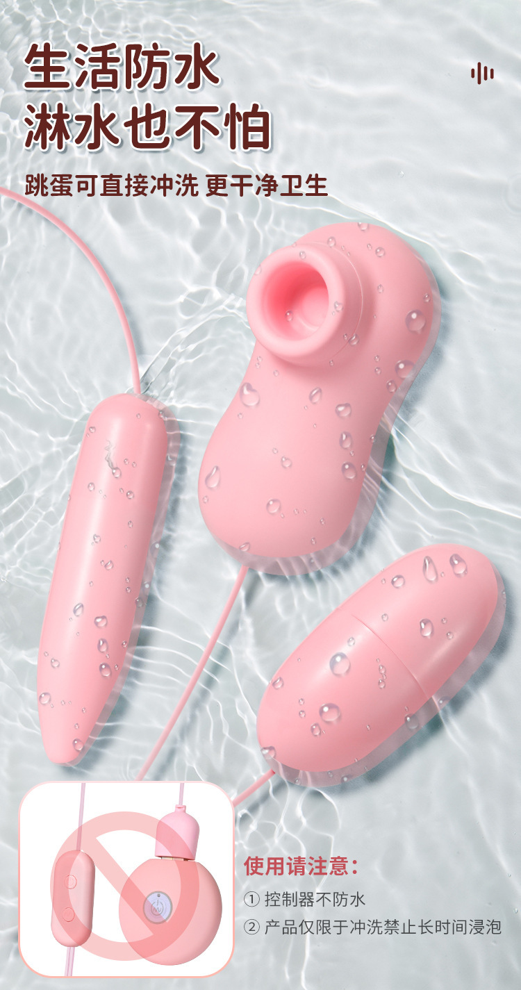 Rose Vibrating Egg with Suction and Tongue Lick Modes, Rechargeable Pink Female Massager — detail image 9
