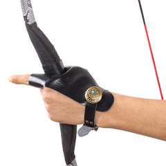 傳統弓護手皮質射箭護具大小可調節傳統反曲光弓搭箭護手射箭器材