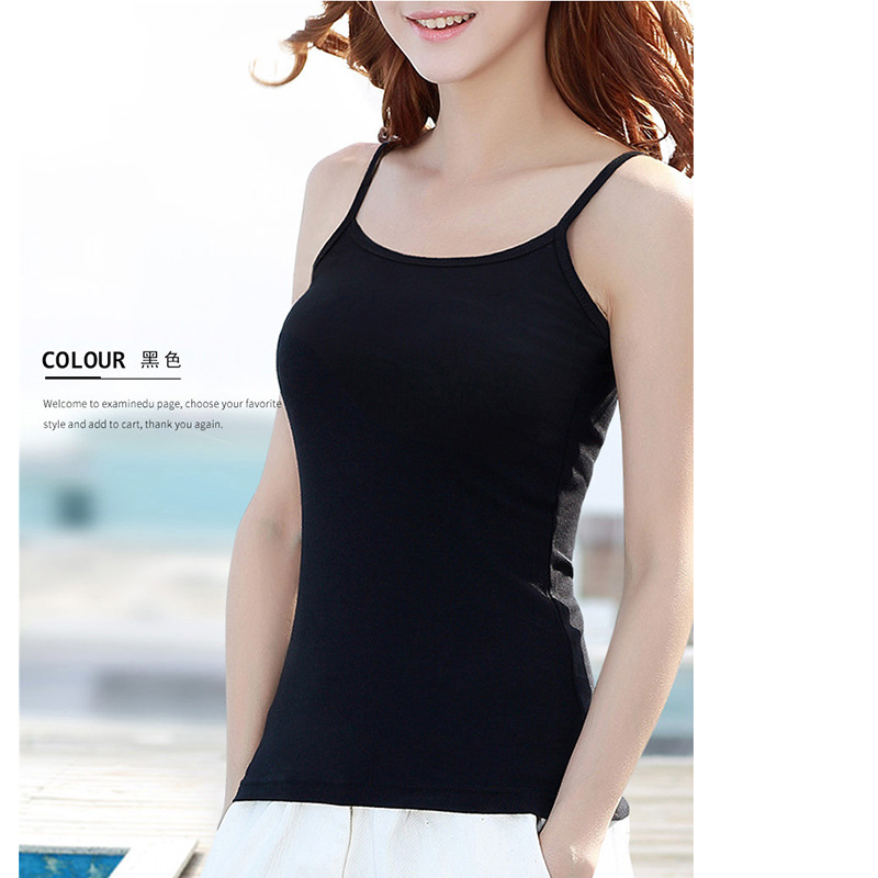 Camisola de algodón para mujer ropa exterior de verano belleza espalda sin mangas Camiseta ajustada ropa interior de mujer de verano Top para mujer image 14