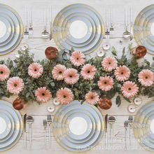 厂家外贸枫叶情酒店陶瓷餐具圆形西餐盘日用菜盘果碟子批发