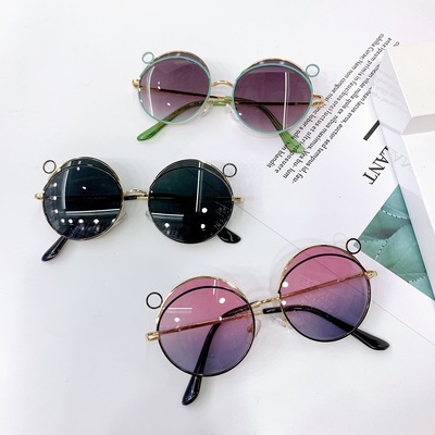 新款米奇圆脸儿童太阳镜可爱个性金属圆墨镜小孩uv400太阳眼镜