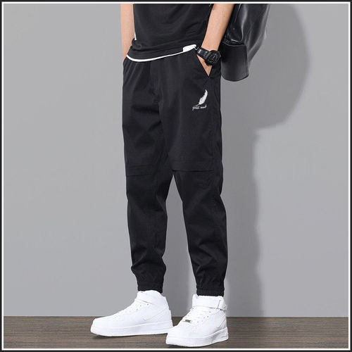 Men's overalls, teenagers, foot-tight pants, students 'trendy sweatpants, men's, loose casual pants, all-matching.