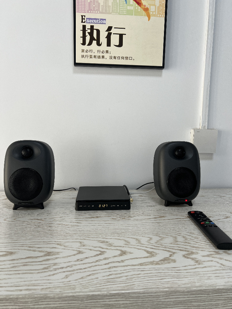 Hi-Fi Bookshelf Speakers Two-Way 3inch Bass USB Rca Wooden 2.0 Active Fiber Optic Bluetooth Speaker