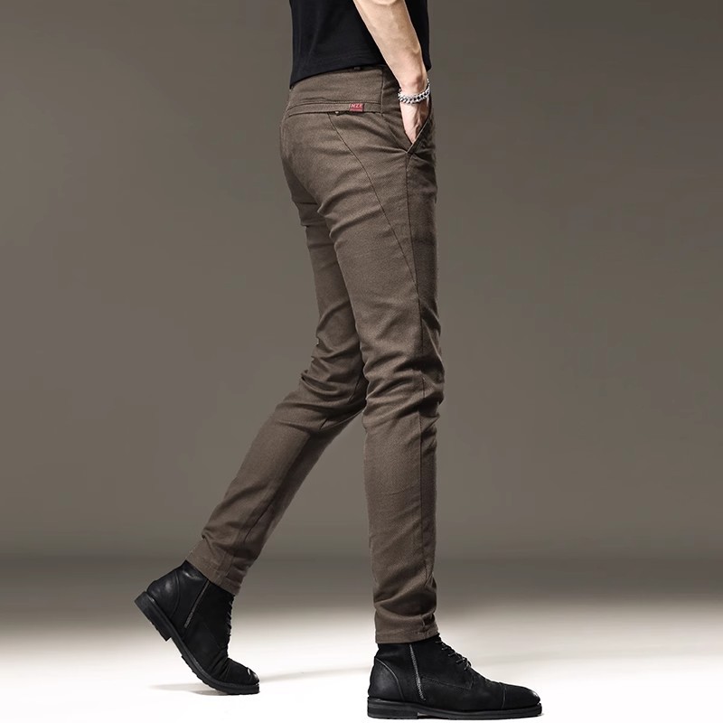 High-end thin jeans men's spring and summer Korean trend light luxury casual pants slim pants men's hair generation