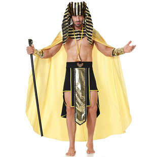 Foreign Trade Amazon Export Style Halloween Costume Egyptian Pharaoh Golden Chief Cosplay Game Suit