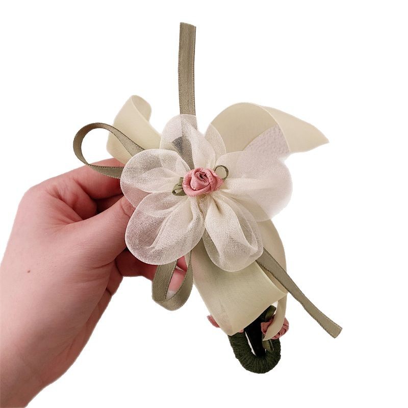 Super inmortal mallas flores clip para el cabello de la cabeza de la mujer dulce Meisen clip de boca de pato 2025 nuevo clip de tiburón una palabra clip para el cabello