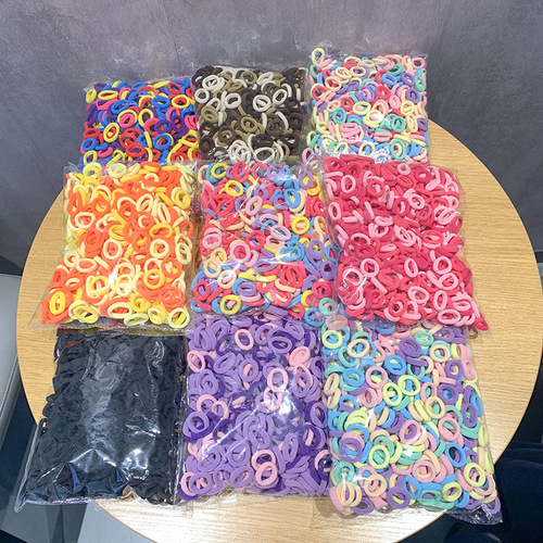 Children's rubber band baby hair band 500 bagged seamless towel ring thumb ring does not hurt hair rope girls headband