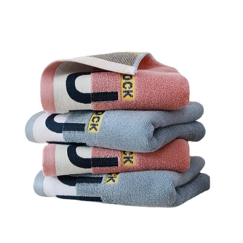 Yiduo towel pure cotton face wash towel pure cotton household letter soft bath absorbent not easy to shed yarn-dyed woven towel