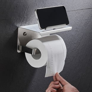360-Degree Rotating Mobile Phone Paper Towel Holder 304 Stainless Steel Mobile Phone Roll Holder Toilet Paper Holder Toilet Paper Holder Cross-Border Goods