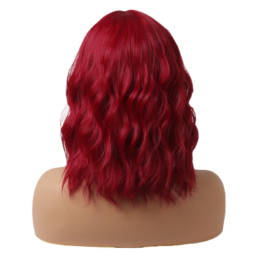 Europea y americana transfronteriza nuevo en stock Pelo Corto Bobo cabeza moda Lino oro fibra química peluca completa cabeza cubierta fábrica al por mayor