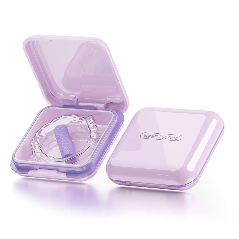 Tirantes caja de almacenamiento con espejo pequeña caja de la medicina compartimiento dentadura caja de almacenamiento dentadura ancianos Amazon transfronteriza Venta caliente