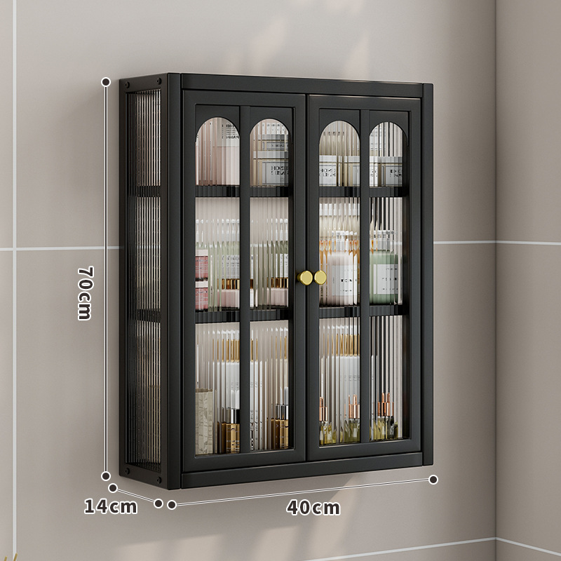 Estantes de pared sin clavos para el hogar, gabinetes a prueba de polvo, baños, gabinetes de pared, estantes, una pieza