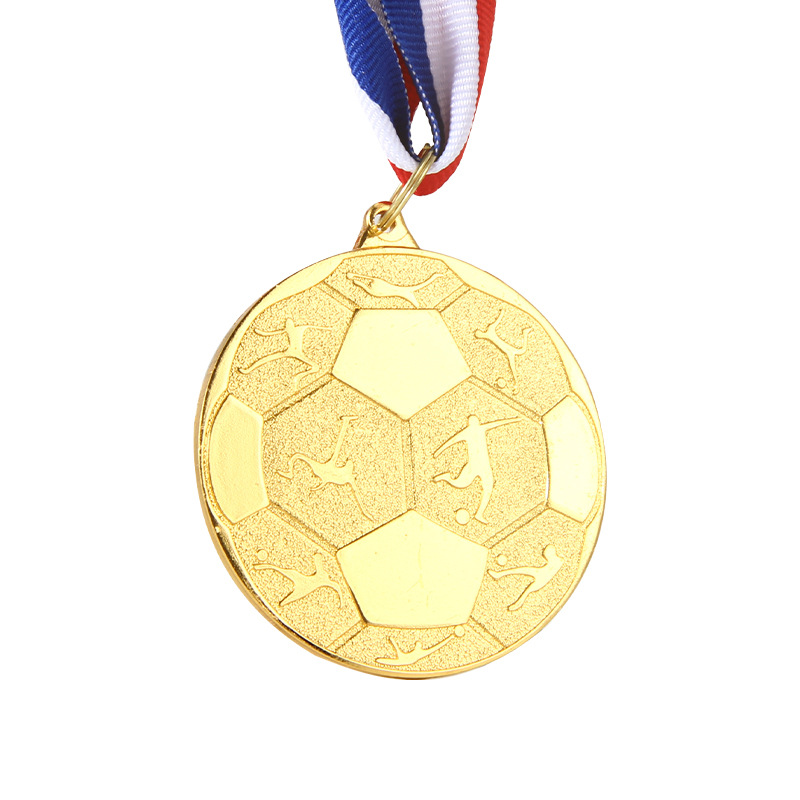 Medalla de oro, plata y bronce, aleación de zinc personalizada, portero de fútbol, artilero, mejor jugador de la competencia, medalla personalizada