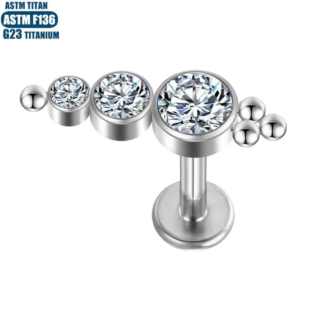 Pointed titanium steel lip stud product view
