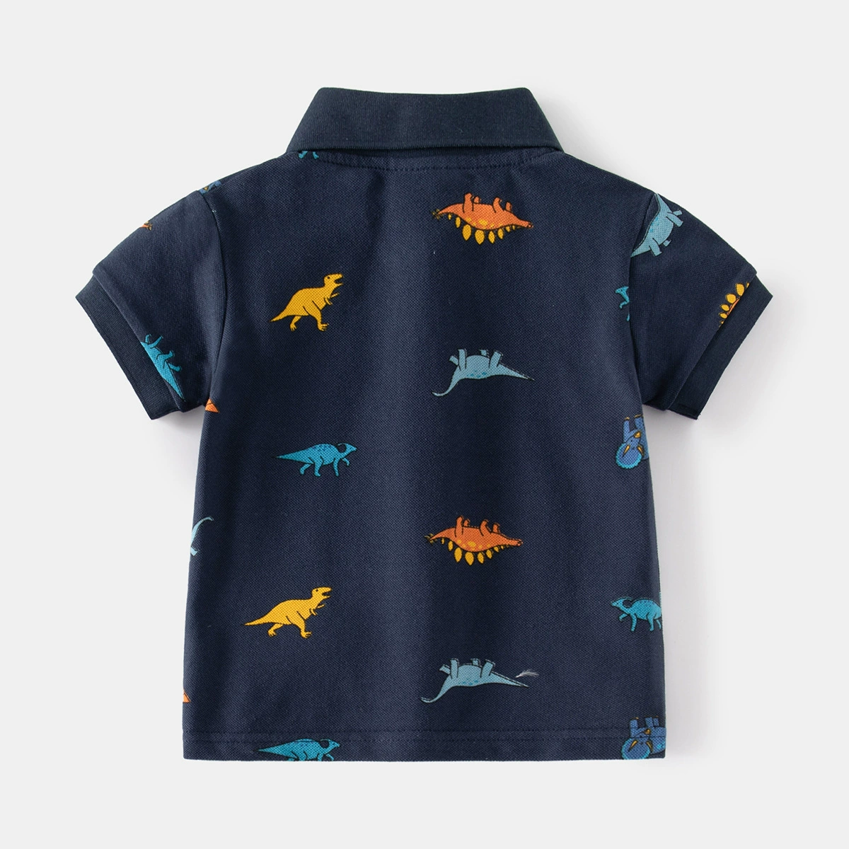 Summer cartoon dinosaur, children's polo for boys for leisure, with short sleeve