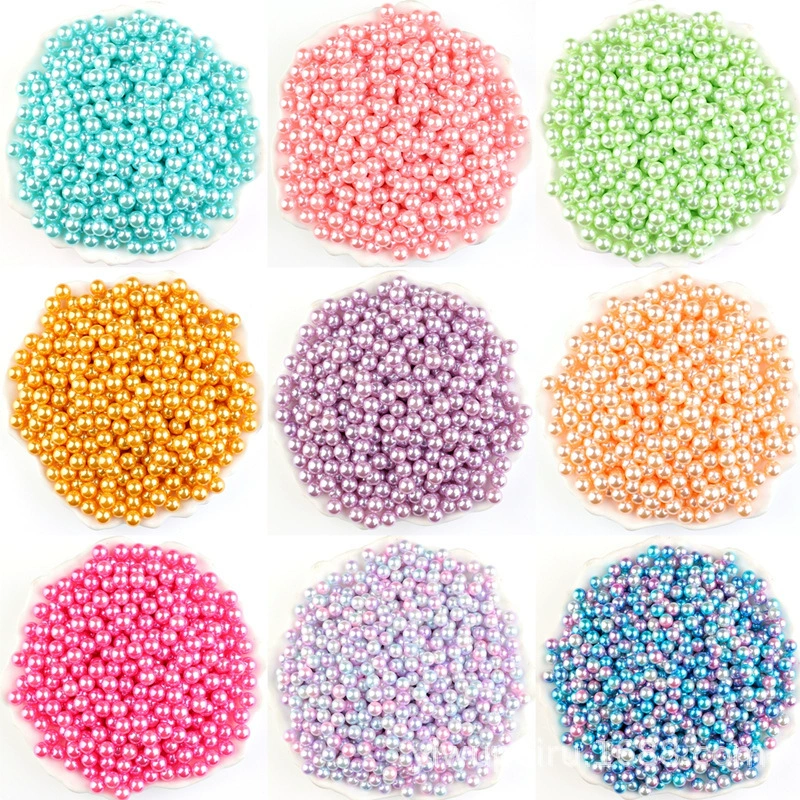Colorful mixed color fantasy gradient roundless pearl ABS imitation pearl DIY mermaid nail pearl patch wholesale