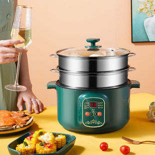 Electric Wok Non-Stick Household Smart Small Electric Cooker Dormitory Mini Multi-Function Electric Hot Pot Cooking and Stir-Frying All-In-One Pot
