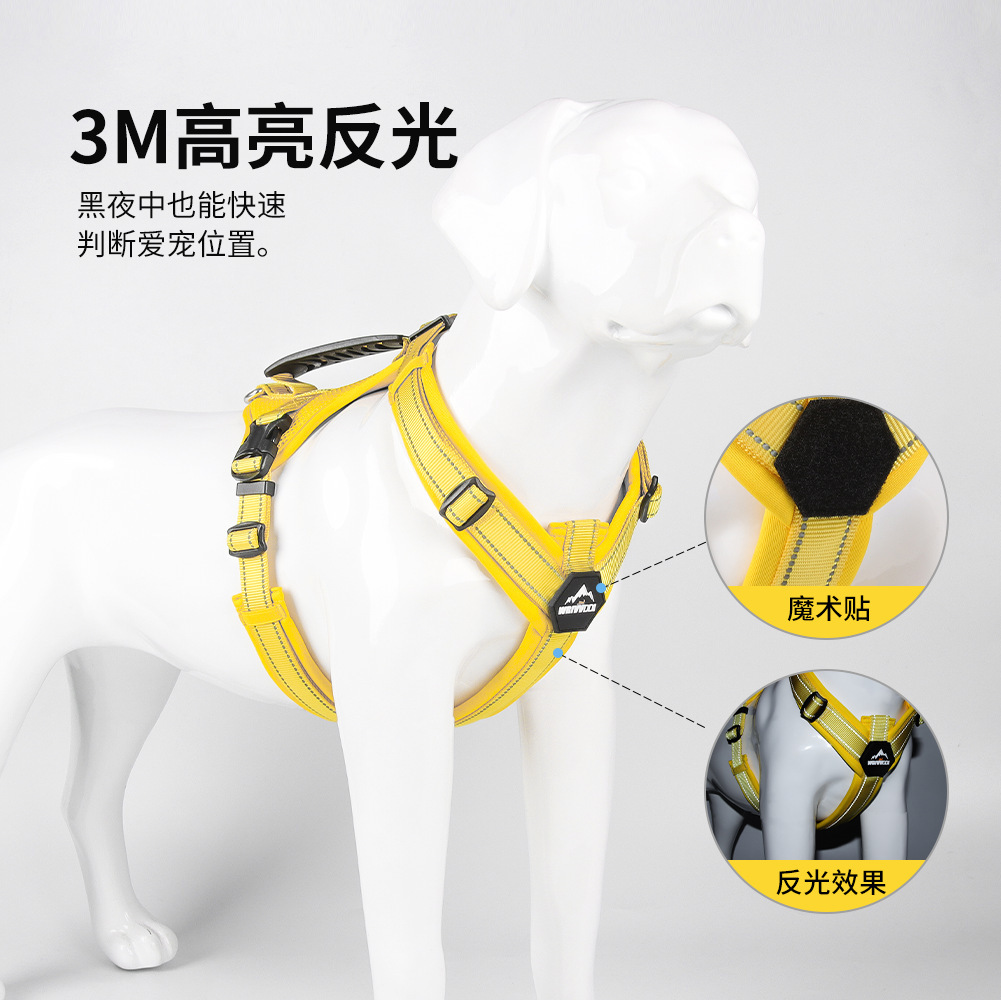 Nuevo cinturón de pecho de mascotas para perros grandes y medianos para caminar con cuerda de tracción reflectante cinturón de pecho de perros tipo chaleco