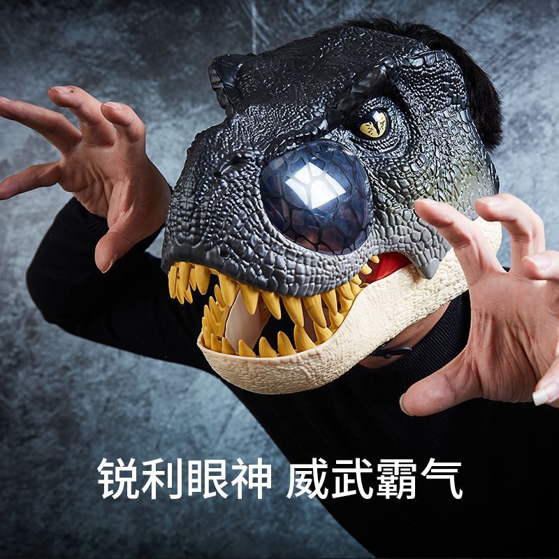 Máscara de Dinosaurio Luminosa con Boca Móvil de Plástico Eléctrico para Fiestas de Halloween