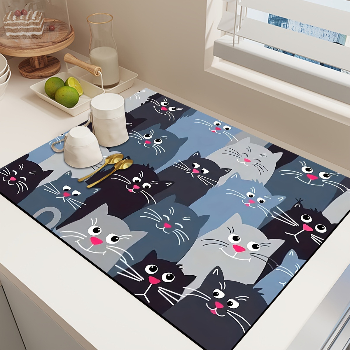 TEMU divertido esterilla de drenaje cocina esterilla de aislamiento térmico de mesa de comedor esterilla de absorción de agua esterilla de absorción de aceite esterilla de polvo al por mayor
