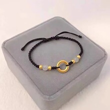 周家同款沙金平安扣编绳手链情侣款编织手绳送女友闺蜜礼物手饰