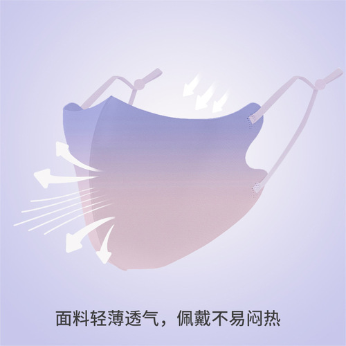 Sunscreen Ice Silk Cloth Thin Sun Mask Amazon Cross-Border 3D Goddess Gradient Color Blush