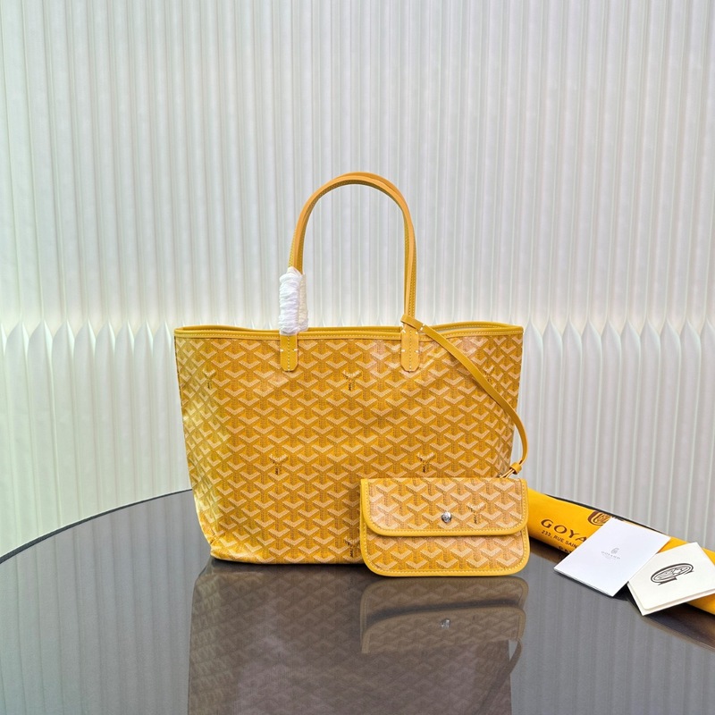 Goyard/戈雅牛皮荔枝纹棉麻托特包Tote子母包潮流复古单肩手提包|undefined