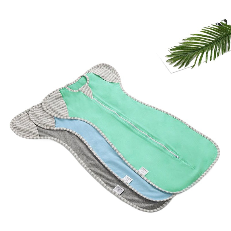 Yinmei Four Seasons bebé anti-shock swaddling toalla bebé Algodón puro elástico swaddling toalla saco de dormir manga desmontable transfronteriza