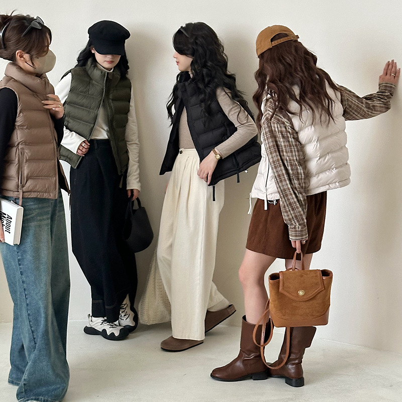 Comercio exterior ligero chaleco de algodón de mujer chaleco de mujer 2024 nuevo hombro de mujer abrazadera de caballo otoño invierno