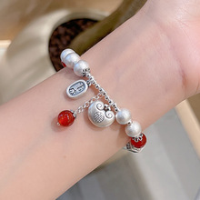 新中式古风转运珠手串低含朱砂心想事成本命年女友生日礼物闺蜜批