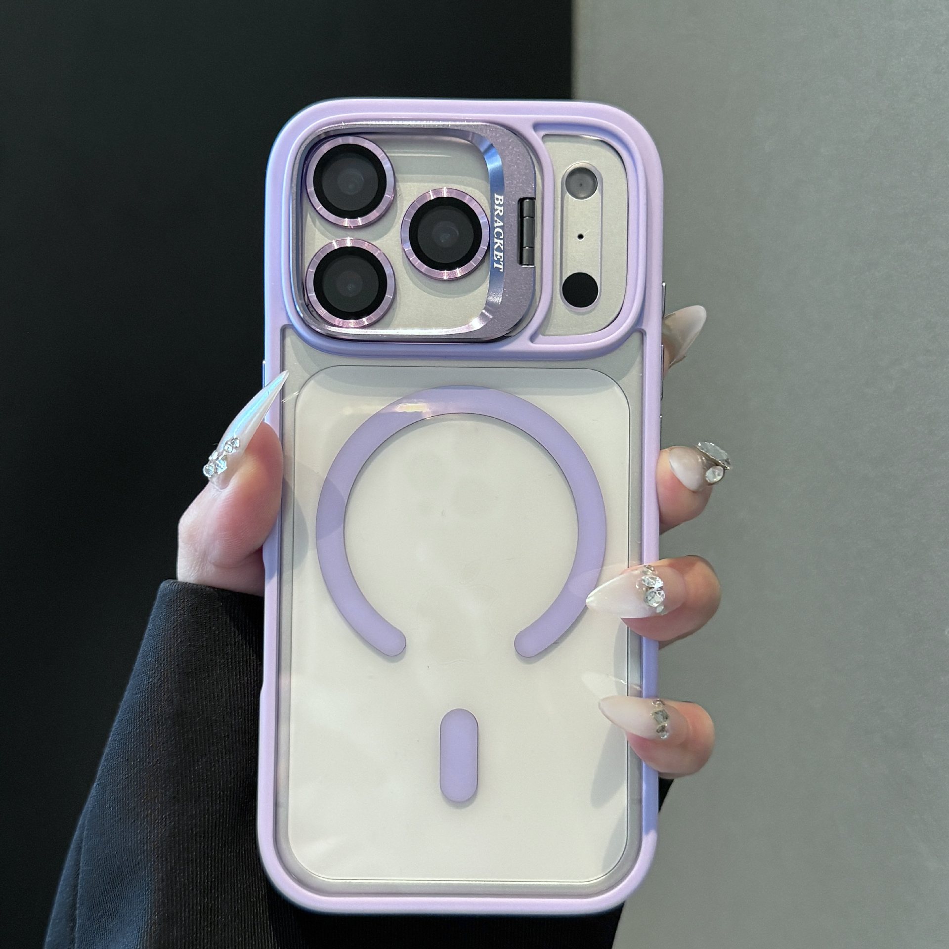 Funda con Soporte de Lente para iPhone 17 18 Pro Max Acrílico Transparente Mate Carga Magnética image 7