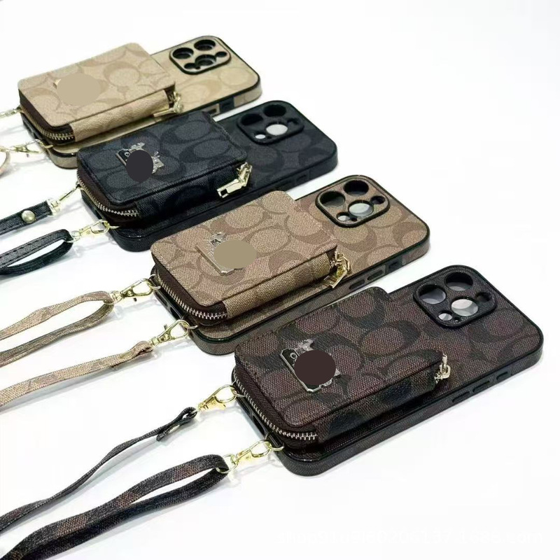 Suitable for iPhone 17Promax Mobile Phone Case All-Inclusive Soft 16Promax Trendy Brand Zipper Coin Purse 117Pro