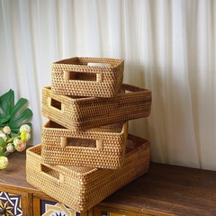 Vietnamese rattan storage basket coffee table desk clutter box storage basket woven storage basket wholesale