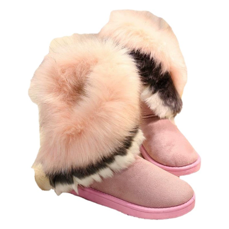 Новый стиль снегоступы женские сапоги хлопчатобумажные сапоги женские оптовые сапоги лисья шерсть внешняя торговля женские хлопчатобумажные туфли 1 зима