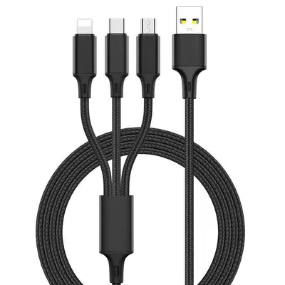 Car phone holder | Universal Car Navigation Car Mobile - three-in-one-black-color-charging-cable