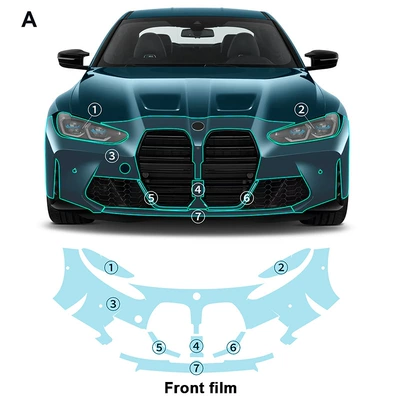 Cross-border exclusive for BMW M4 Coupe G82 21-24 TPU invisible paint protective film anti-scratch (Car paint protective film) - front-bumper-tpu-protective-film-for-bmw-m4-coupe-g82-tpu75mil
