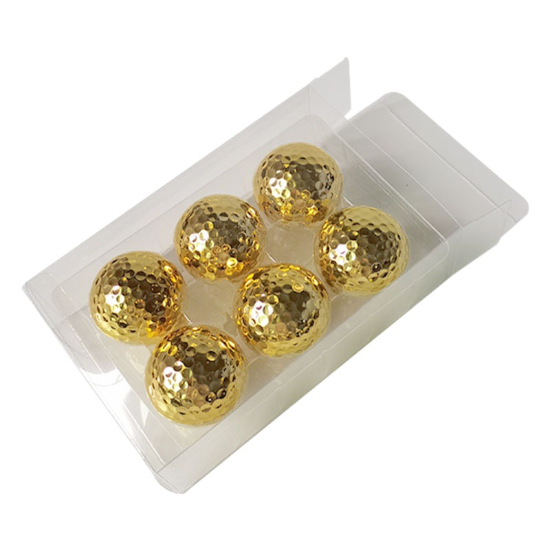 Punto transfronterizo golf galvanoplastia doble bola de regalo golf bola de oro bola de regalo en caja