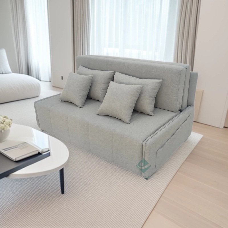 Sofá cama multifuncional de algodón y lino sin reposabrazos tipo sofá cama de doble propósito de la sala de estar