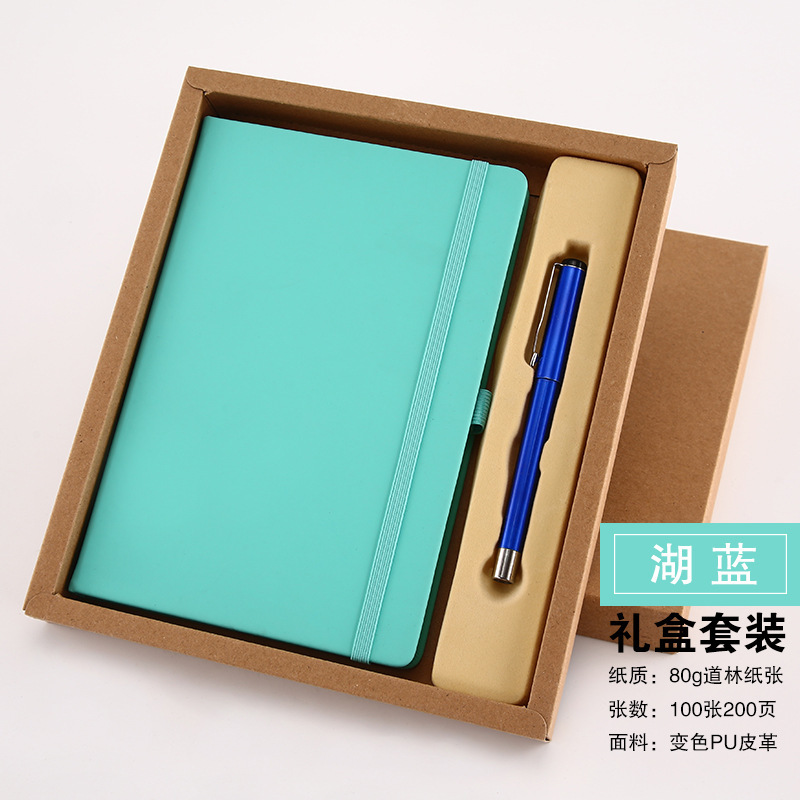 A5 lago Azul con bolígrafo en caja