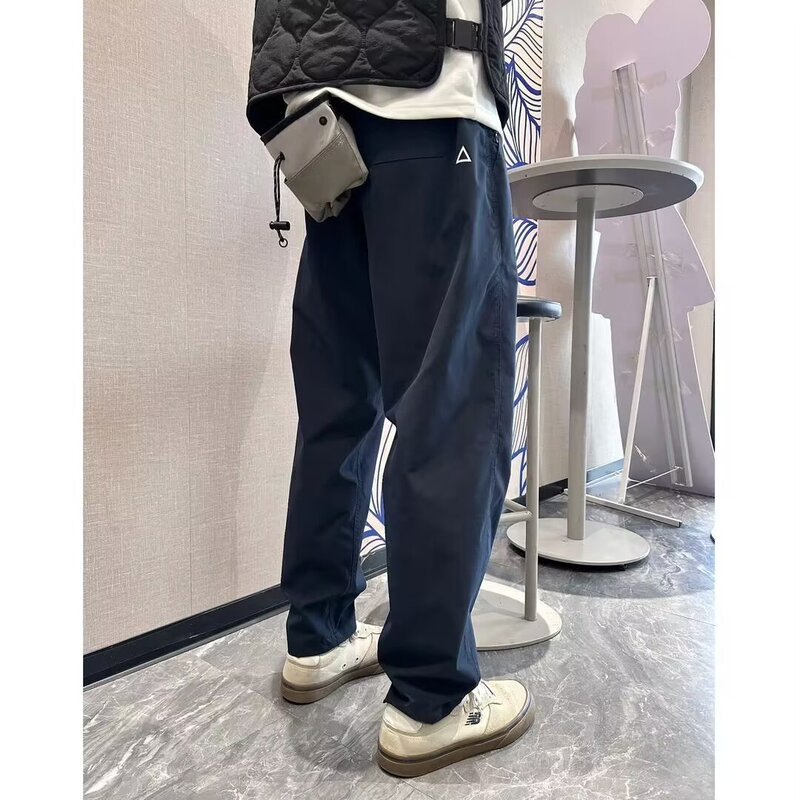 New Functional Small Triangle White Label Loose Tapered Sports Hiking American Style Workwear Trousers Men's and Women's Casual Pants